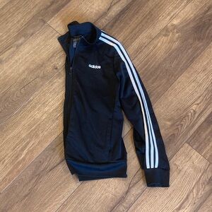 Adidas Women’s Black Jacket with White Sleeve Stripes